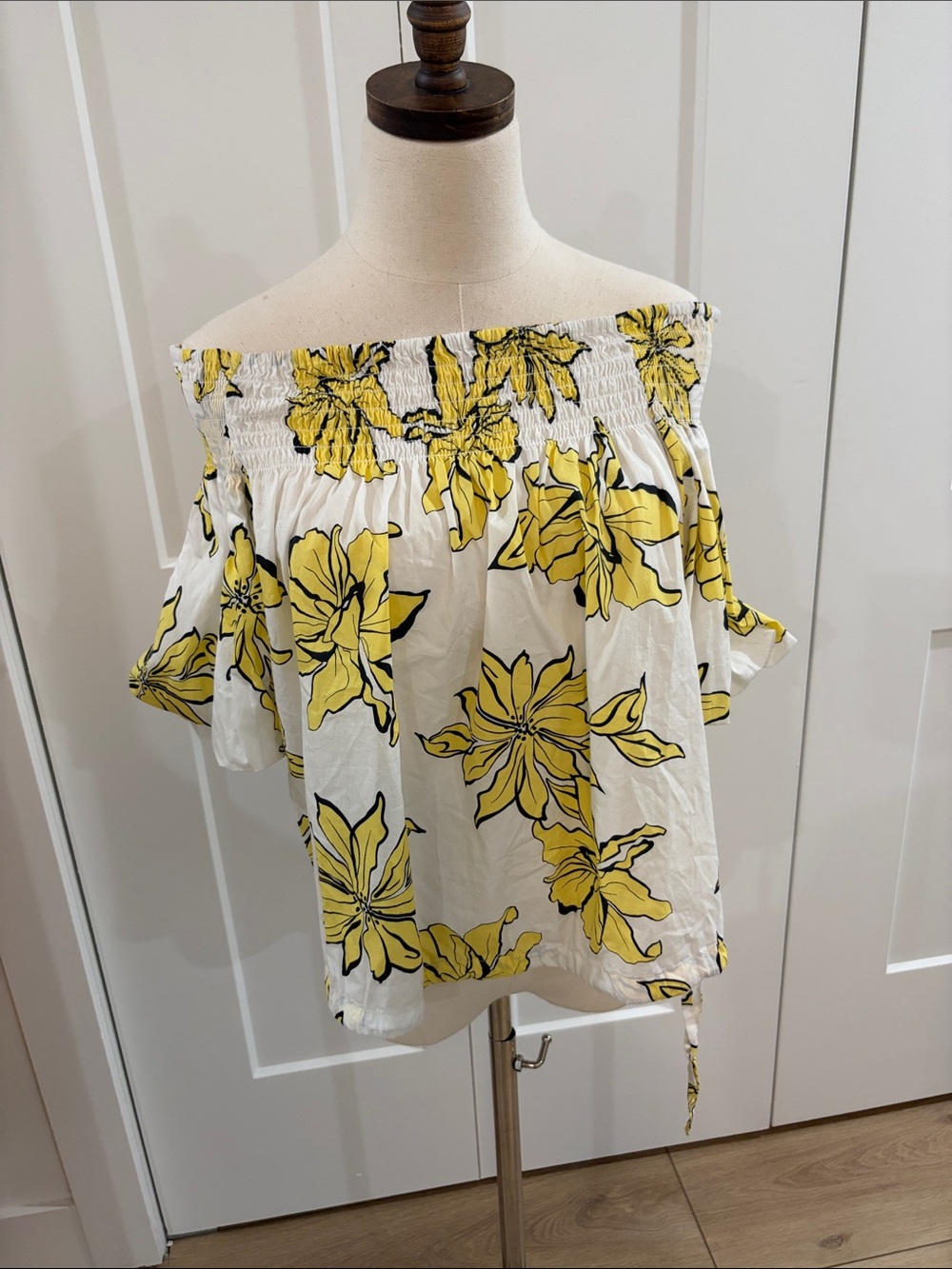 Yellow Floral Off-Shoulder Blouse